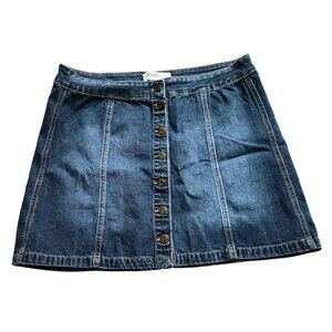 Mudd FLX Stretch Denim Skirt Button Down Women's Size 13